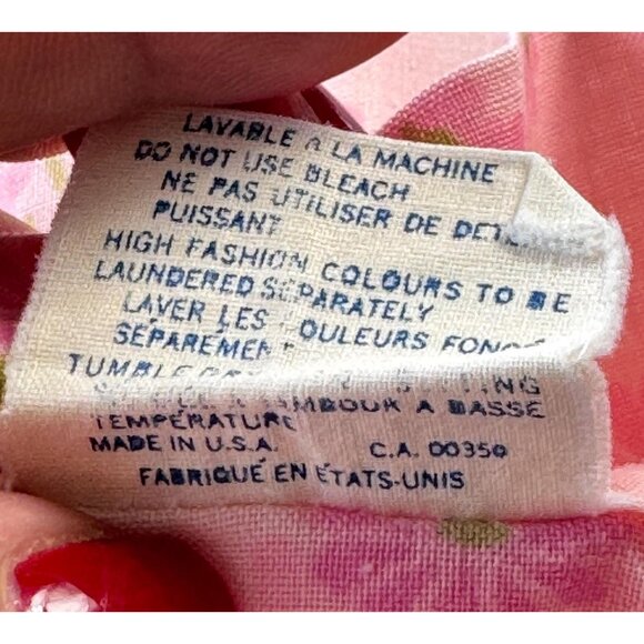 Vintage 70s pillowcase, pink floral bouquet, Pacific Mills USA, single casing - Picture 7 of 9